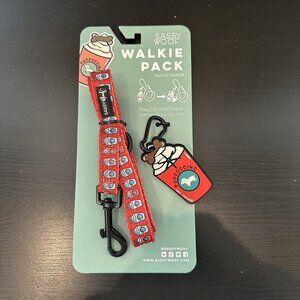 Sassy Woof Walkie Pack Coffee Dog Leash + Waste Bag Holder NEW